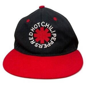 Vintage 1990s Red Hot Chili Peppers Hat Cap Snapback Black Red 90s